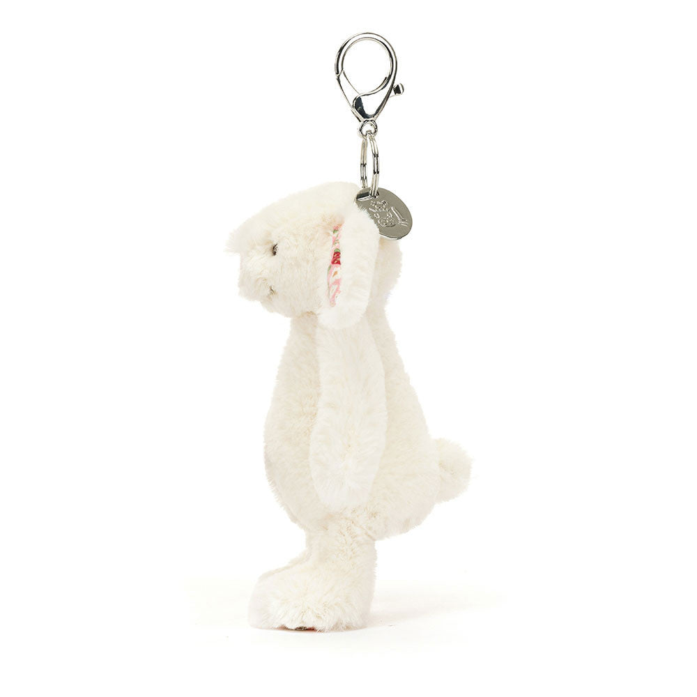 Blossom Cream Bunny Berry Bag Charm - Soft Plush Keychain | Wobblepaws