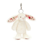 Blossom Cream Bunny Berry Bag Charm - Soft Plush Keychain | Wobblepaws