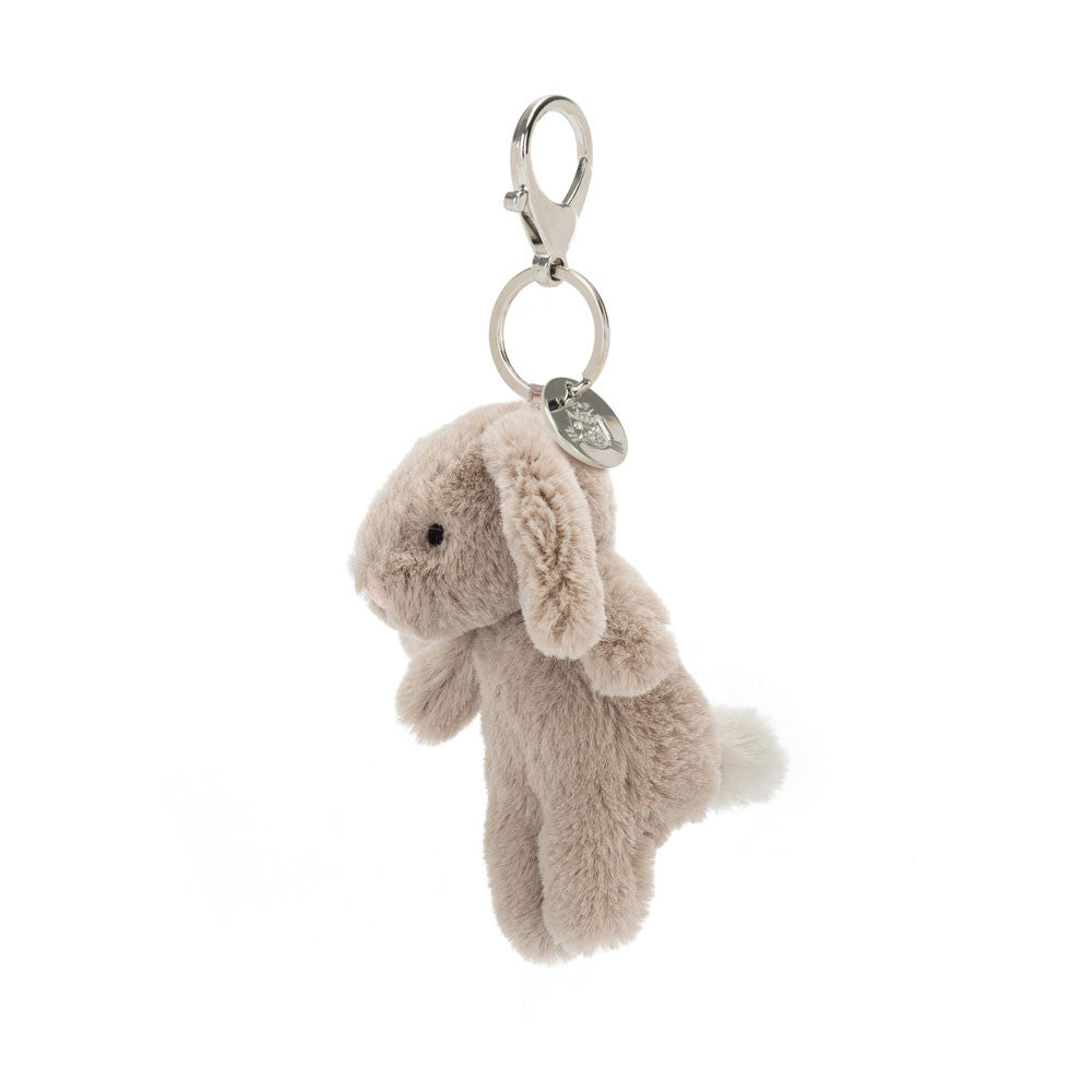 Bashful Bunny Beige Bag Charm - Soft Plush Keychain | Wobblepaws
