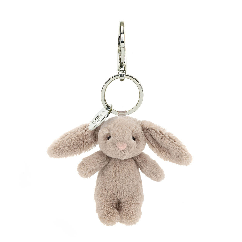 Bashful Bunny Beige Bag Charm - Soft Plush Keychain | Wobblepaws