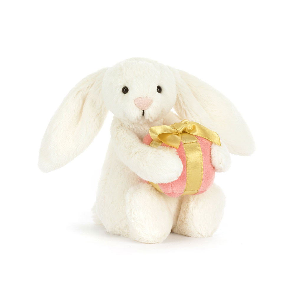 Bashful Bunny With Present - Soft Novelty Toy | Wobblepaws