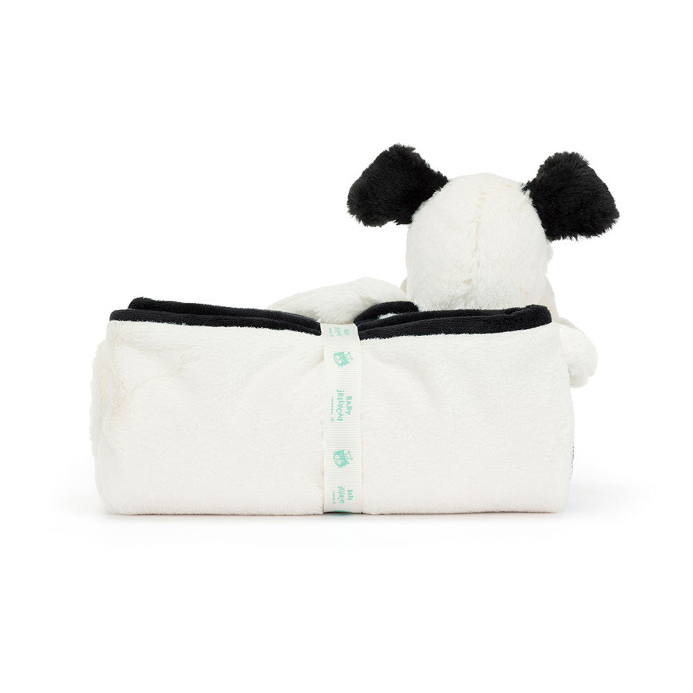 Bashful Black & Cream Puppy Blankie - Soft Baby Comforter | Wobblepaws