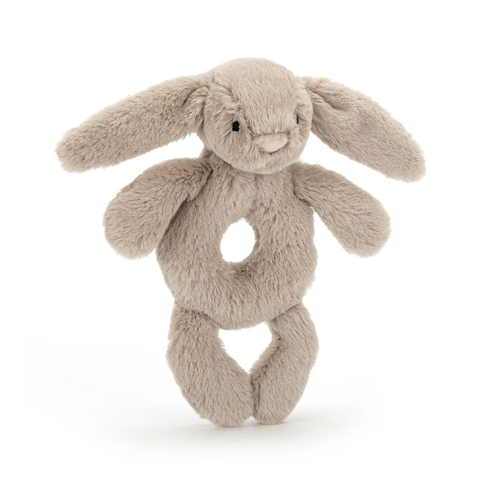 Bashful Bunny Ring Rattle - Soft Baby Rattle | Wobblepaws