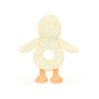 Bashful Duckling Ring Rattle - Soft Baby Rattle | Wobblepaws