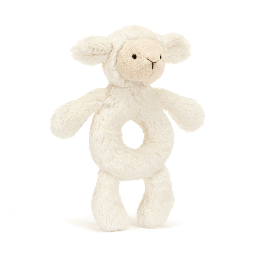 Bashful Lamb Ring Rattle - Soft Baby Rattle | Wobblepaws