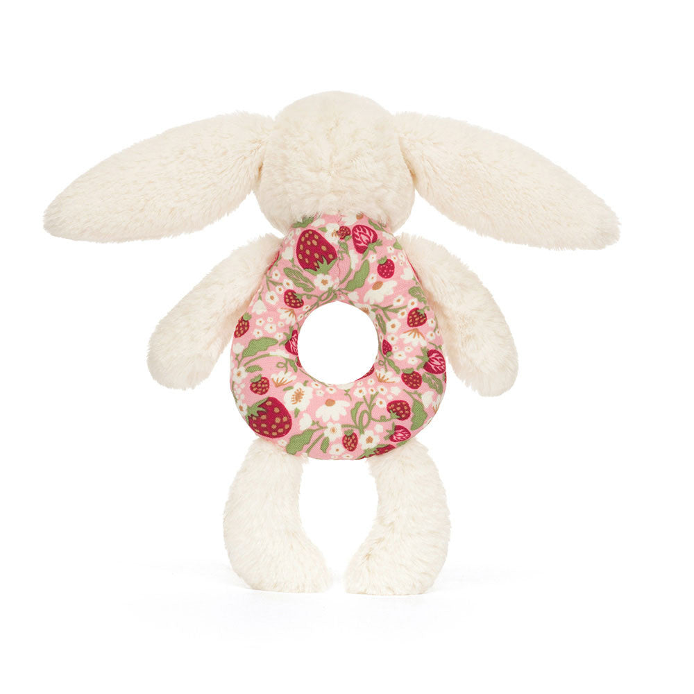 Blossom Cream Bunny Berry Ring Rattle - Soft Baby Rattle | Wobblepaws