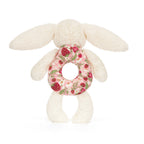 Blossom Cream Bunny Berry Ring Rattle - Soft Baby Rattle | Wobblepaws