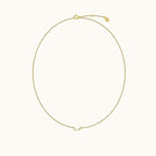 Bar Square Necklace with White Gem