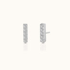 CZ Bar Threadless Labret Titanium Flat Back Earring