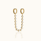CZ Chain Double Hoop Earrings