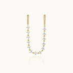 CZ Chain Double Hoop Earrings