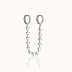 CZ Chain Double Hoop Earrings