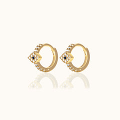 CZ Evil Eye Hoop Earrings
