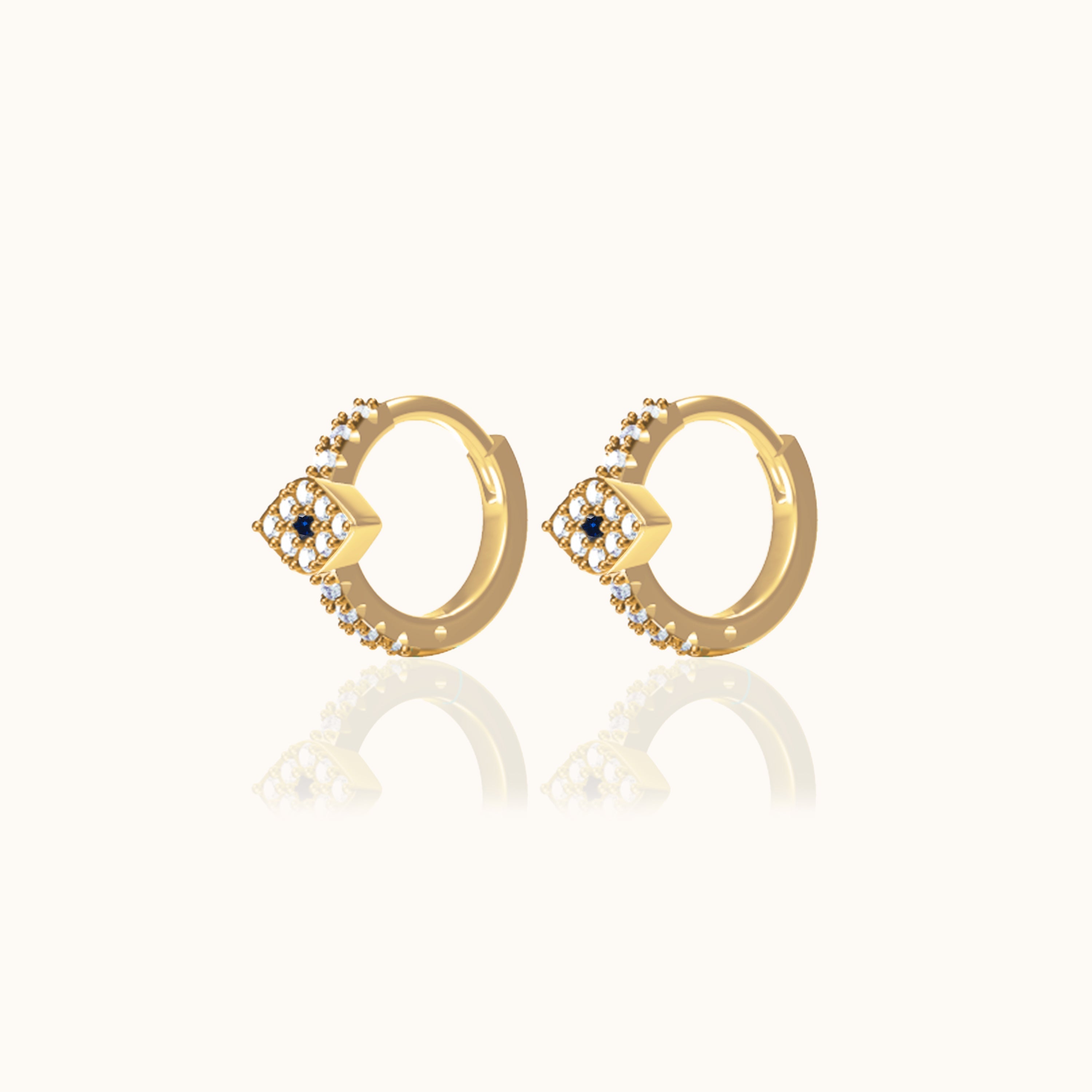 CZ Evil Eye Hoop Earrings