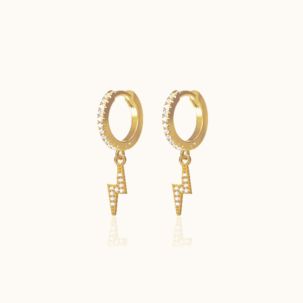 CZ Lightning Bolt Earrings