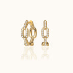 CZ Linked Chain Hoop Earrings