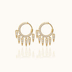 CZ Spike Tassel Stud Earrings