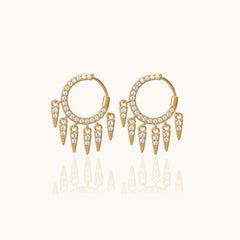CZ Spike Tassel Stud Earrings