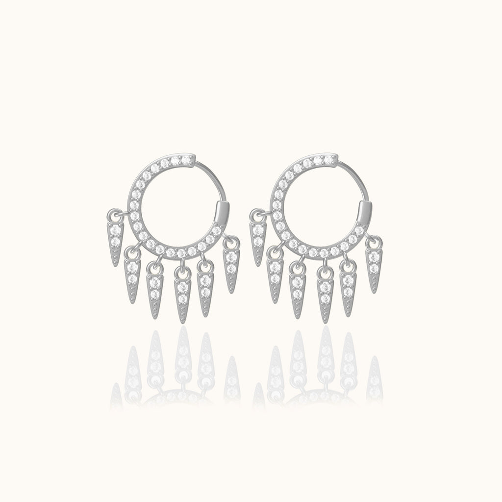 CZ Spike Tassel Stud Earrings