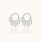 CZ Spike Tassel Stud Earrings