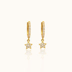CZ Star Hoop Earrings