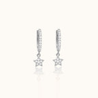 CZ Star Hoop Earrings