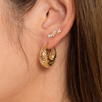 Hollow Carved Chunky Hoops