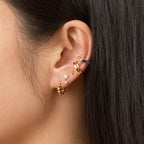 Thick Bead Hoop Earrings