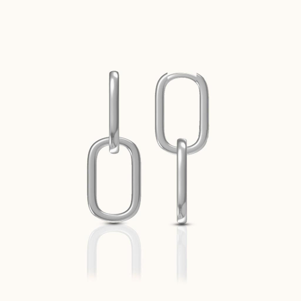 Paperclip Link Chain Hoop Earrings
