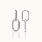 Paperclip Link Chain Hoop Earrings