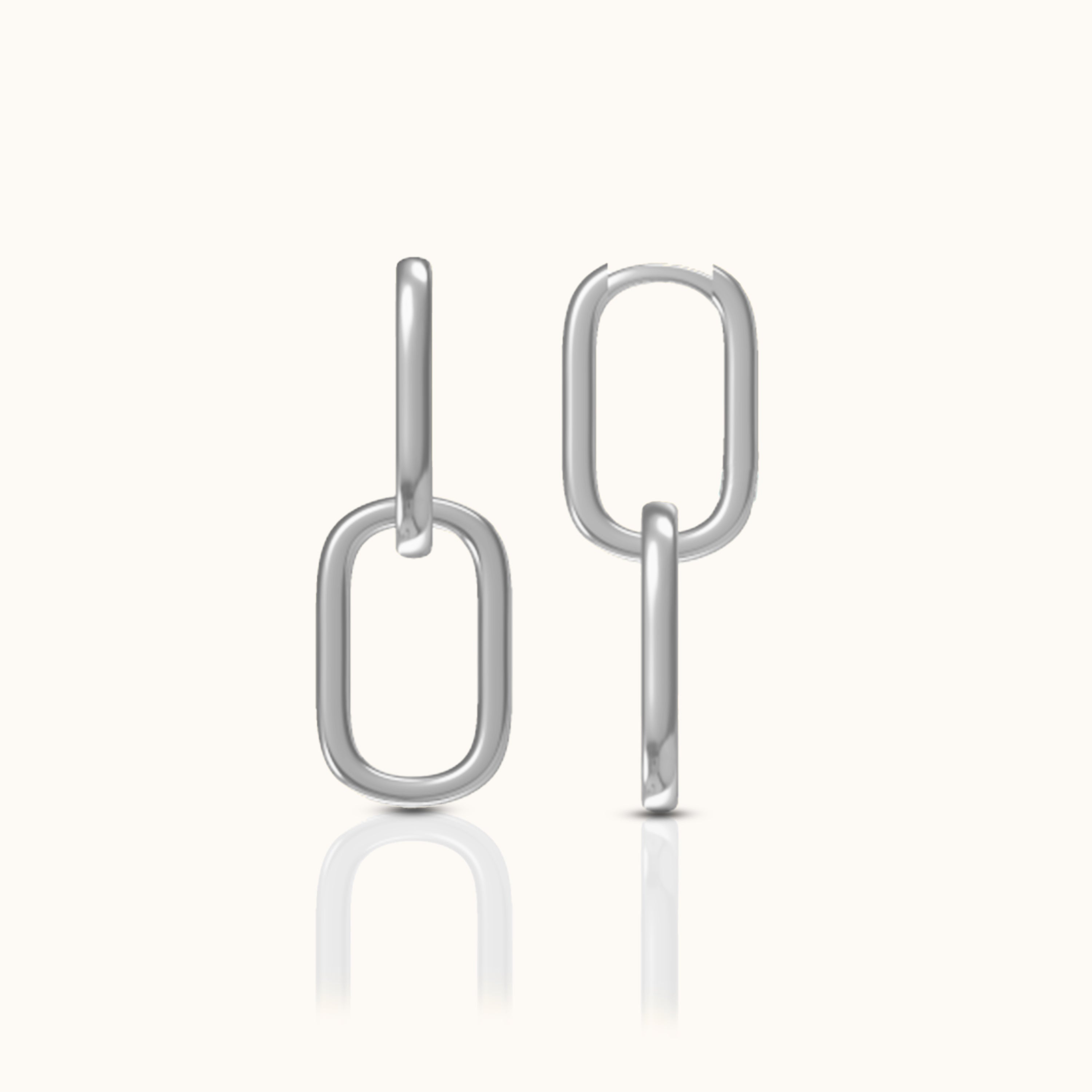 Paperclip Link Chain Hoop Earrings