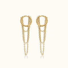 Chain Tassel Huggie Earrings