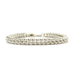 Chunky Foxtail Chainmaille Bracelet in Silver