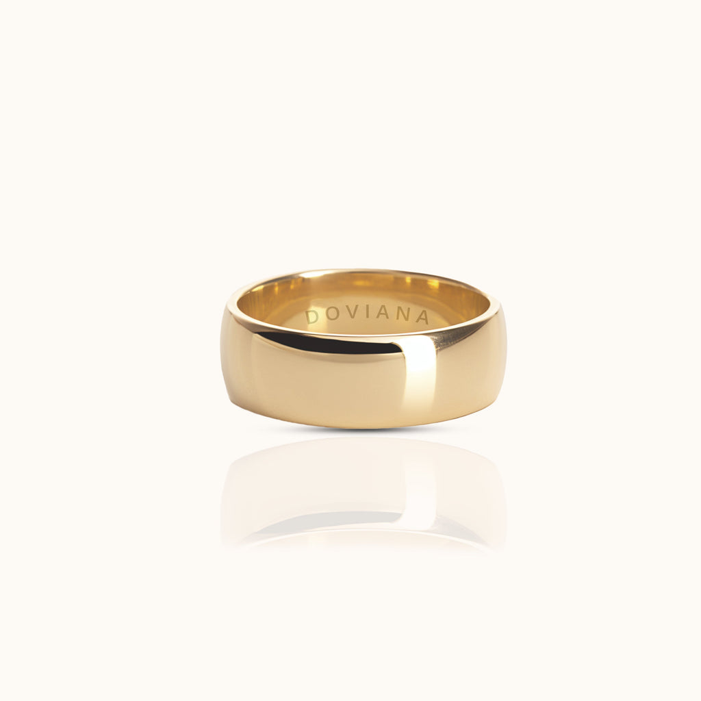 Classic 8mm Band Titanium PVD Gold Ring