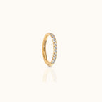 Classic CZ Clicker 6mm Titanium PVD Gold Hinged Nap Hoop Earring