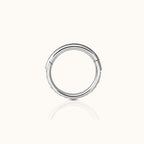 Classic CZ Clicker 8mm Titanium Hinged Hoop Earring