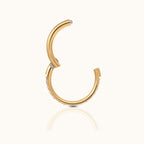 Classic CZ Clicker 8mm Titanium PVD Gold Hinged Hoop Earring