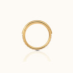 Classic CZ Clicker 8mm Titanium PVD Gold Hinged Hoop Earring