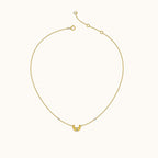 Croissant Dainty CZ Dome Pendant Necklace