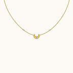 Croissant Dainty CZ Dome Pendant Necklace