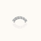 Smiley Curved Bridge White CZ Threadless Labret Titanium Flat Back Earring