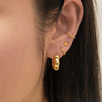 Hexagon Beaded Stud Earrings