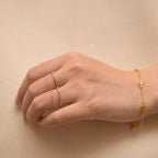 CZ Pave Eternity Band Titanium PVD Gold Ring