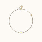 Dainty Bee Bracelet with White Stone