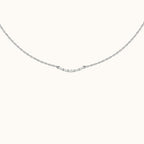 Dainty CZ Pave Smiley Bar Necklace