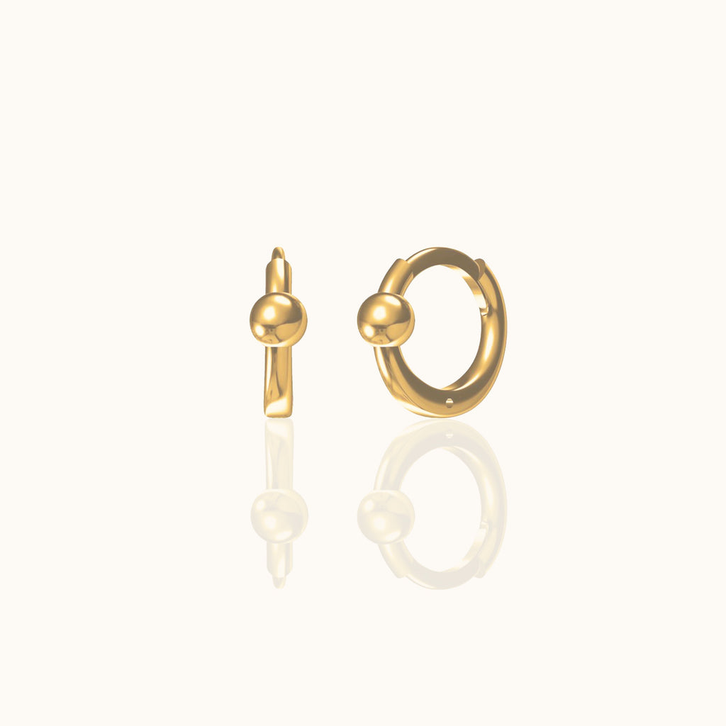 Dainty Ring Ball Hoop Earrings