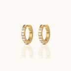 Dainty White Zircon Huggie Hoops