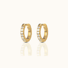 Dainty White Zircon Huggie Hoops
