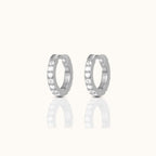 Dainty White Zircon Huggie Hoops