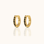 Dainty Black Zircon Huggie Hoops